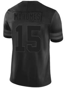 Men's Rugby Jersey #15 Black Embroidered Sports T-Shirt San Francisco 55ers - Black - View 2