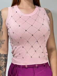 Blusa Regata Feminina T-Shirt Liso Modal Verão Mimi Y858 - Rosa Bebê - Visão 2