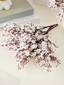 MEHELANY 8支白色人造满天星，18.11英寸仿真满天星花束，适用于家居室内装饰、春夏派对装饰、户外花园、室内壁炉、门廊装饰、婚礼、派对DIY花艺装饰、礼物、母亲节/DIY花环/婚礼背景装饰 - 白色 - 查看 3