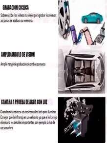 Espejo Retrovisor con Camara Delantera y Trasera - Negro - Ver 4