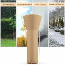 Patio Standing Propane Heater Cover Waterproof W/Zipper And Bag Black/ Beige - 米色 - 查看 6
