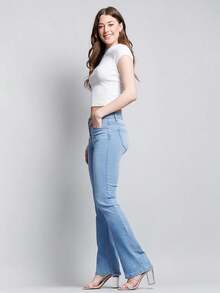 70'S CLASSIC HIGH RISE BOOTCUT JEAN - 淺色水洗藍 - 查看 5