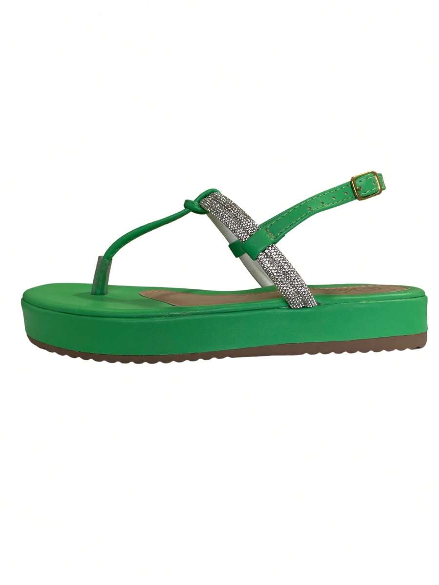 Women Flat Sandals - 綠色 - 查看 1
