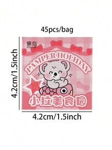 Conjunto De Mini Etiquetas De 45 Piezas De La Serie De Vacaciones Y Amor, Lindas Pegatinas De Decoración De Cuaderno De Dibujos Animados Para Bricolaje