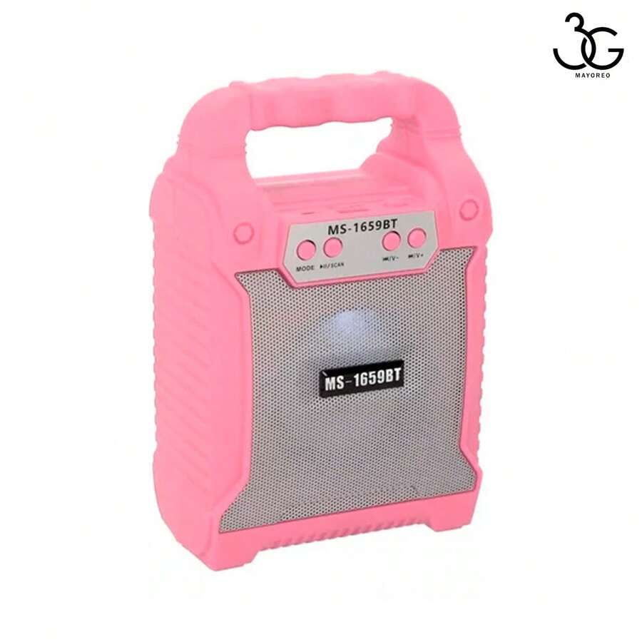 Bocina Portátil MS-1659BT, Bluetooth, Alámbrico/Inalámbrico, 2.1, 6W RMS - Rosa - Ver 1