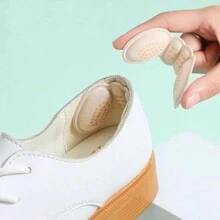 4d凝膠鞋跟襯墊,帶翼狀設計和膠貼鞋墊背面,高跟鞋防滑和緩解磨損的腳跟墊 - 米色 - 查看 4