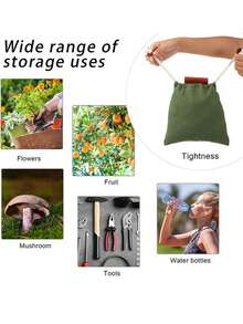 Gấp lại tranh sơn dầu Công cụ Túi bảo quản , Ngoài trời Trái cây Sự hái quả Cái túi Đối với Kiếm ăn , Eo Công cụ Cái túi Với Khép kín - Màu Khaki - Xem 6