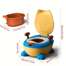 Baño Entrenador Infantil Niño Niña Inodoro Bacinica Segura - Amarillo Mostaza - Ver 7