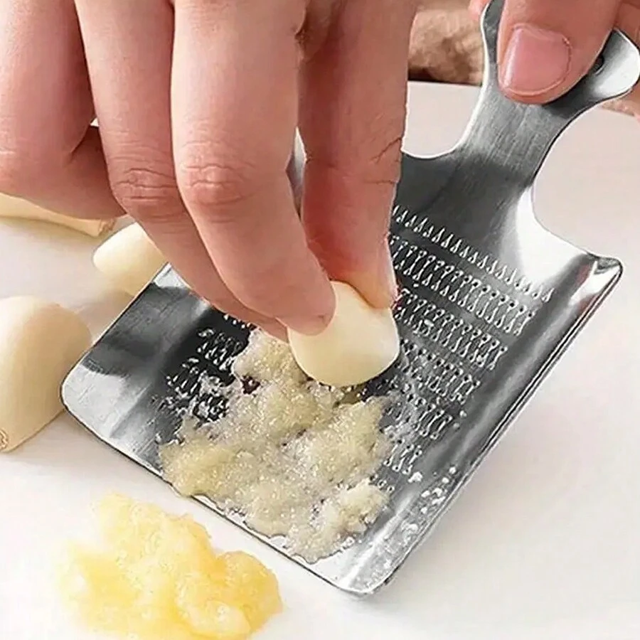 1個不鏽鋼大蒜研磨器、姜磨機、大蒜磨姜壓榨機,餐廳餐飲美食貨車供應用廚房小工具 - 銀色 - 查看 1