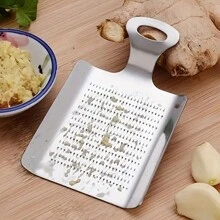 1個不鏽鋼大蒜研磨器、姜磨機、大蒜磨姜壓榨機,餐廳餐飲美食貨車供應用廚房小工具 - 銀色 - 查看 2