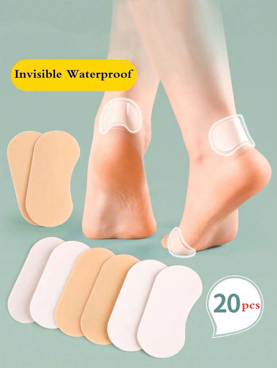 20pcs Anti-Chafing Heel Blister Pads, Invisible Self-Adhesive Blisters Relief Protector, Suitable For High Heels, Leather Shoes, Toe And Ankle