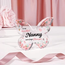 给奶奶的独特生日礼物，给奶奶的母亲节礼物，漂亮的亚克力蝴蝶牌匾，祖父母给奶奶的贴心礼物，送给我美丽的奶奶的礼物