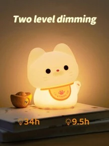 1pc Silicone Cat Pat Lamp Bedside Lamp For Children, Including 1pc Data Cable - Lucky Cat Silicone Lamp - View 1