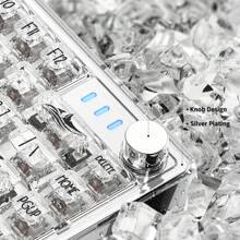 ATTACK SHARK Wired Hot-Swappable Mechanical Gaming Keyboard With Clear Keycaps 75 White Clear Keyboard, Linear Switch, Coiled Cable, TKL, Ergonomic Design, RGB Backlit, Suitable For PC Gamers - White transparent glass switch - View 4