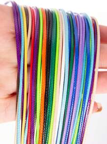 50 Piezas Cordón Con Colores Surtidos Al Azar, Cordón De Cuerda De Cera Con Cierre Ajustable Para Hacer Collares Y Brazaletes Diy - Multicolor - Ver 2