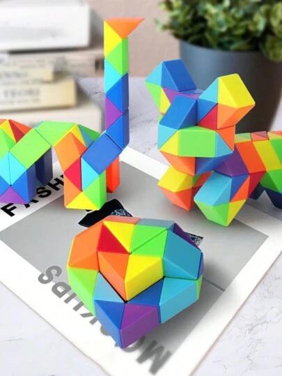 1 Pieza De La Serpiente Mágica 24/36 Secciones Rompecabezas Mágico De Colores Del Arcoíris, Regalo De Juego Educativo Para Niños Y Estudiantes