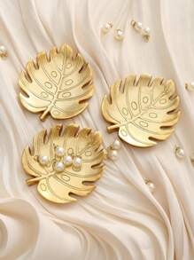1pc Gold Colored Resin Turtle Shell Shaped Tray For Jewelry, Props, Home Decor - Gold - View 1