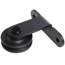 HOMCOM Herraje para Puerta Corredera 200 cm Kit de Accesorios para Puerta Corredera Carga 100 kg con 2 Rieles de Acero al Carbono Guia para Puerta de Granero 200x40x0,6 cm Negro - Negro - Ver 7