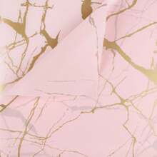 具金色大理石紋理巧妙點綴的防水花卉包裝紙,適用於diy包裝及花卉包裝材料 - 粉色 - 查看 1
