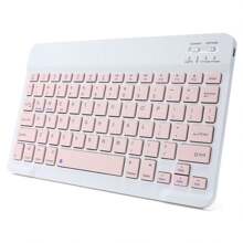 Ultra-Slim Bluetooth Keyboard Portable Mini Wireless Keyboard Rechargeable Compatible With Apple IPad I Phone Compatible With Samsung Tablet Phone Smartphone IOS Android Windows (Pink)