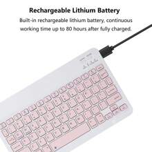 Ultra-Slim Bluetooth Keyboard Portable Mini Wireless Keyboard Rechargeable Compatible With Apple IPad I Phone Compatible With Samsung Tablet Phone Smartphone IOS Android Windows (Pink)