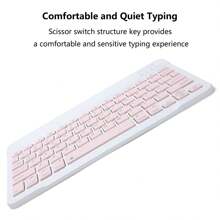 Ultra-Slim Bluetooth Keyboard Portable Mini Wireless Keyboard Rechargeable Compatible With Apple IPad I Phone Compatible With Samsung Tablet Phone Smartphone IOS Android Windows (Pink)