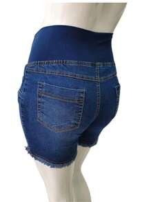 Maternity Denim Shorts - Màu xanh hải quân - Xem 2