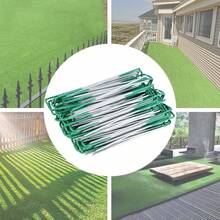 Fabric Galvanised Staples Garden Turf Pins Securing Pegs U Artificial Grass - Green - View 4