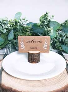 10pcs Place Card Holders,Place Rustic Wooden Card Holders Table Number Stands For Name Tags Food Markers Party Wedding Table Name Card Holder Memo Photo Picture Holder Card, Back To School Valentine Day