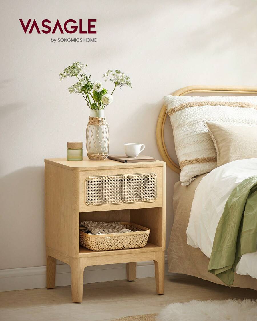 VASAGLE Nightstands - Light Rustic Oak - View 1