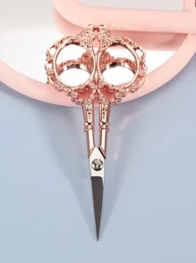 1 Pieza Tijeras Vintage De 4.6 Pulgadas Con Diseño De Flor De Ciruelo Para Recortar Cejas Hermosas