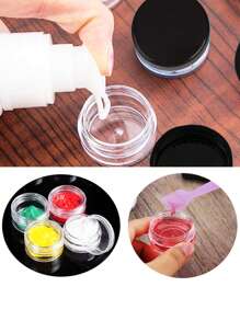 Small Round Sample Containers With Lids Cosmetic Jars Makeup Containers Lip Scrub Containers Leak Proof For Beauty Products Jewelry BoxTravel Essentials ,Travel Organizer For Beach ,Summer Vacation Back To School - Black - View 9