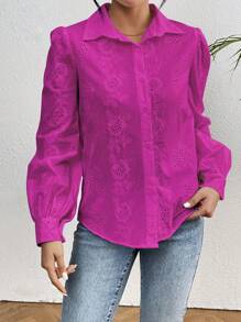 Women Blouses - 紫羅蘭色 - 查看 2