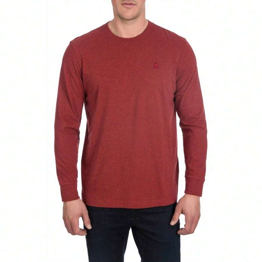 Psycho Bunny Camisa de manga larga para hombre en pelusa veteada - pompón de brezo - Ver 1