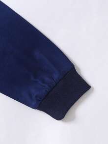 男童星球火箭印花圆领长袖卫衣和长裤睡衣套装（2件套），休闲舒适家居服