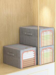 1個深柜式收納盒,用於季節性衣物分類整理,可折疊的大抽屜式家庭大容量,易於操作,摺疊存儲,可放置在沙發,床櫃等床底的各種場景中,具有大容量,方便移動 - 灰色 - 查看 1