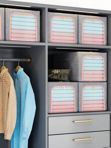1個深柜式收納盒,用於季節性衣物分類整理,可折疊的大抽屜式家庭大容量,易於操作,摺疊存儲,可放置在沙發,床櫃等床底的各種場景中,具有大容量,方便移動 - 灰色 - 查看 3