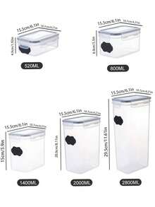 Contenitore Per Alimenti In Plastica Con Chiusura Ermetica A Scatto - Trasparente - Visualizzare 2