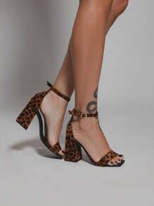 Women Heeled Sandals - 黑色 - 查看 3