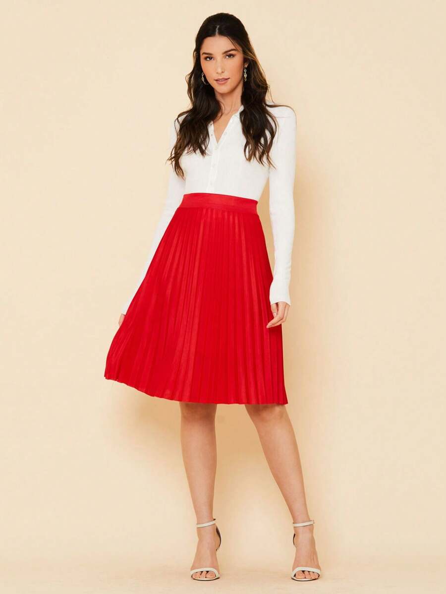 Women Skirts - Red - View 1
