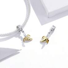 WOSTU 1 Pieza Colgante De Cuentas De Amuleto De Frutas Coloridas De Plata De Ley 925 Con Series De Piña, Aguacate, Fresa Linda, Manzana Roja Y Cereza Dulce Para Mujeres Hacer Pulseras Y Collares De Joyería Alta