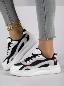 Vrouwen Voorjaar/herfst Ademend & Licht Platform Sneakers Met Dik Onderaan Ontwerp Voor Comfortabel En Hoogte verhogend , Laag uitgesneden Stijl: