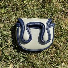 1件装 耐用柔软刺绣高尔夫球杆头套 推杆套 PU皮革 防水耐磨 - 藍白色 - 查看 3