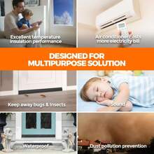 1 Pack Door Draft Stopper, Under Door Sweep For Exterior & Interior Doors, Weather Stripping Door Seal, Garage Window Blocker Noise Cold Air Insulation, Draft Guard - Brown - View 7