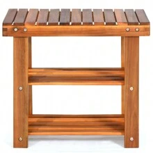 SlickBlue 3-Tier Wood Shoe Rack 19' Shoe Bench Boots Organizer