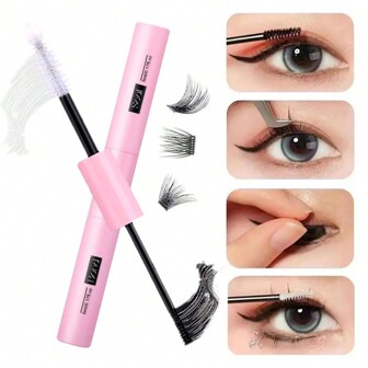 10ml Pink Waterproof Eyelash Glue, Long-Lasting (48-72 Hours), Fast Drying (15S), Anti-Freezing, Gentle, Non-Irritating, 2-In-1 Self-Adhesive, DIY, Low-Sensitivity, Long-Lasting, Segmental Lash Glue Suitable For Sensitive Eyes.