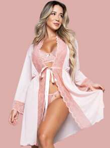 Women Bra & Panty Sets - 粉色 - 查看 1