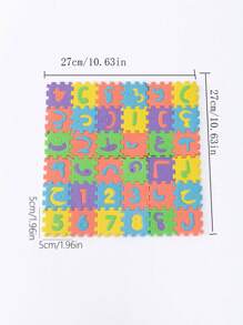 1pack 10pcs/36pcs 11.81in/1.97in/2.36in/2.76in mini Eva Foam puzzle mat Alphabet Letters Numbers Floor Mats, Children's Educational Early Learning Puzzle Game - Multicolor - View 3