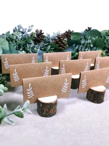 10pcs Place Card Holders,Place Rustic Wooden Card Holders Table Number Stands For Name Tags Food Markers Party Wedding Table Name Card Holder Memo Photo Picture Holder Card, Back To School Valentine Day