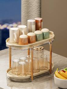 1pc Double-Layer Plastic Drain Pan Dish Rack